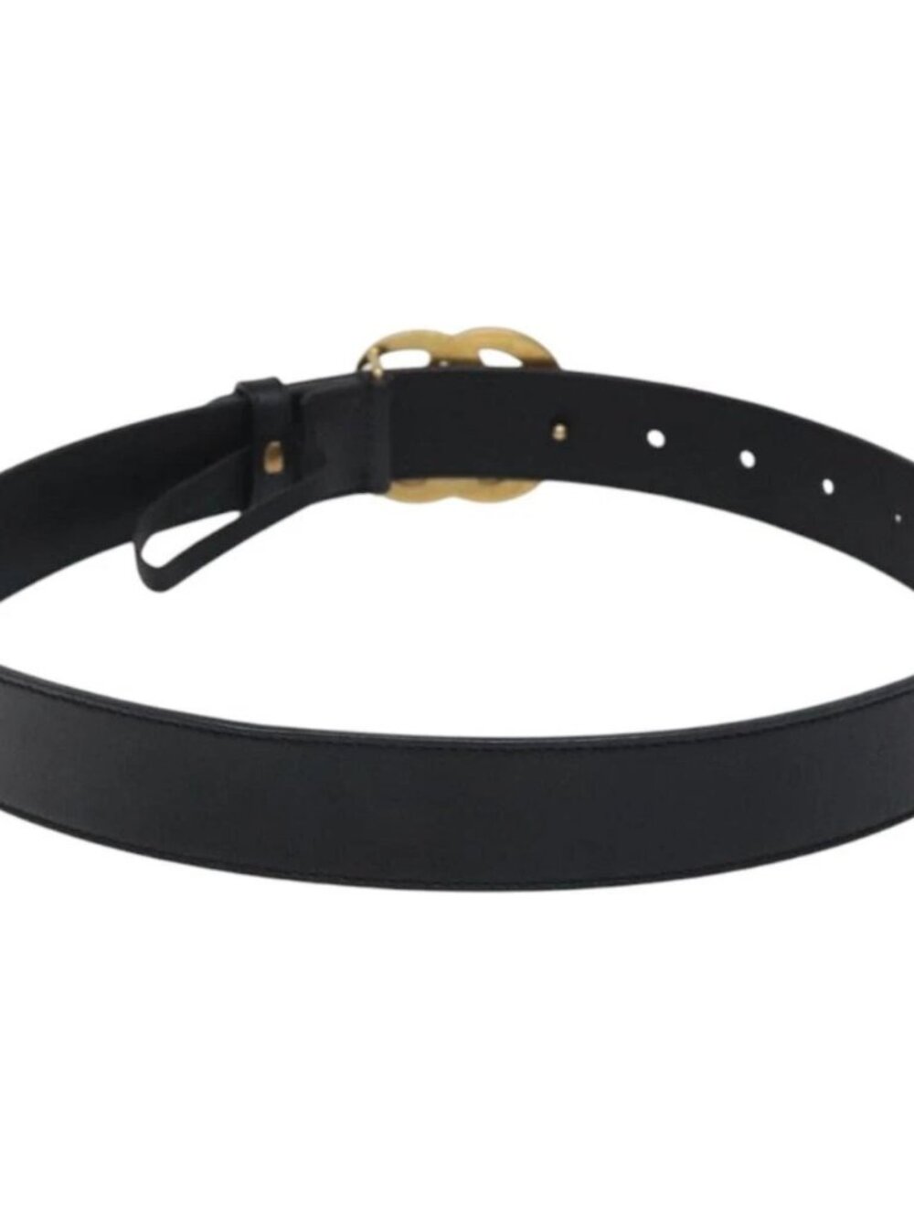 GUCCI GG Marmont Belt Leather 31.5" Black Gold 414516 Auth SW817 - Picture 3 of 12